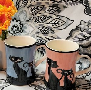 Retro Cat Mug Set